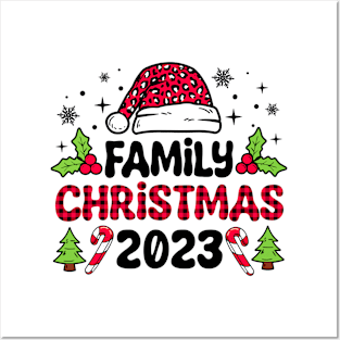 Family Christmas 2023 Red Plaid Family Matching Pajama Xmas Posters and Art